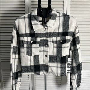 HYFVE Black and White Plaid Utility Jacket